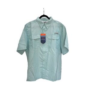 Habit Mens Blue Springs River Shirt XL Inshore Plaid Limpet Shell UPF 40+ NWT